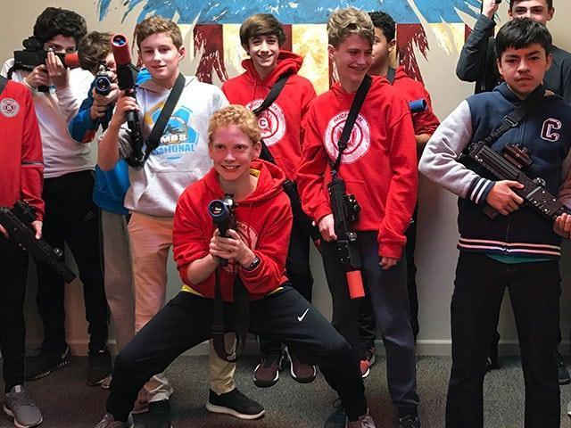 boys birthday party group image